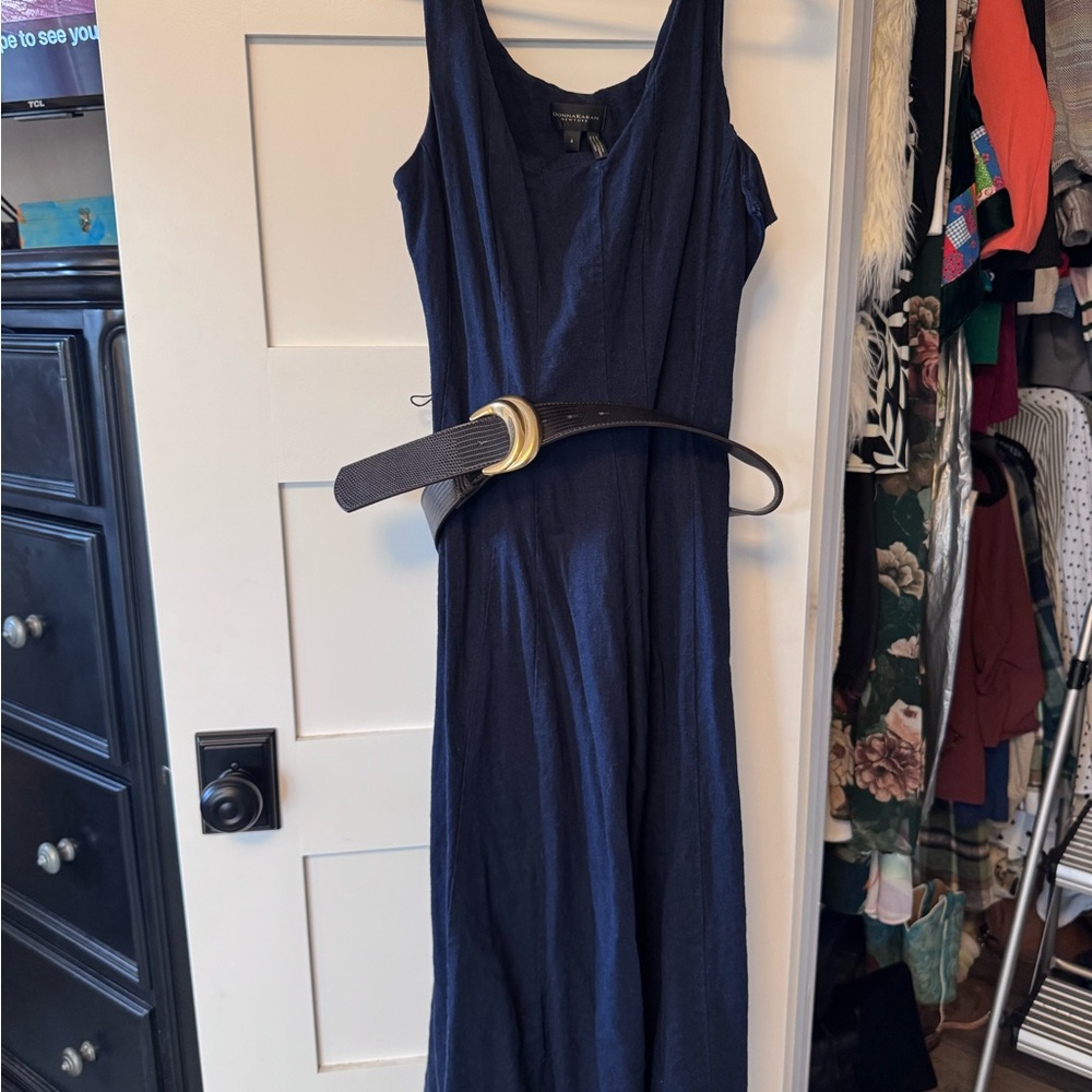 Donna Karan Dark Blue Maxi Dress